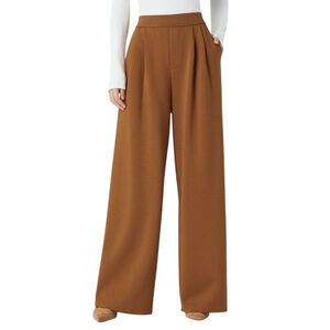 Halara Workwear Pleated Wide Leg Trousers NWT Size XS Glazed Ginger